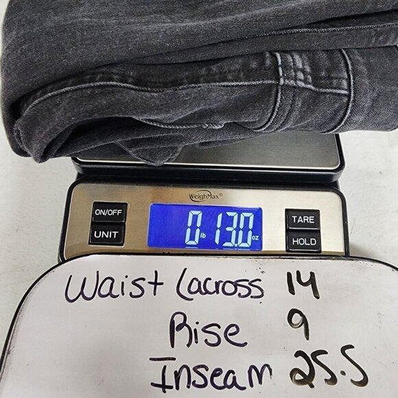 Spanx Distressed Skinny Jeans Women's S High Rise Stretch Black Denim Raw Hem - Picture 12 of 12